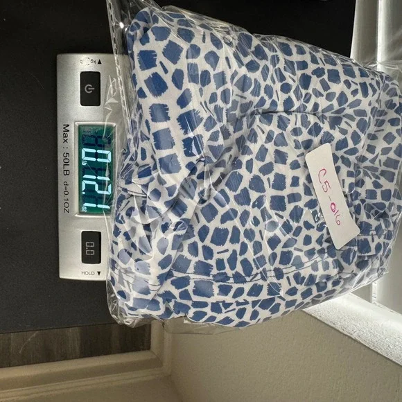 Susan Graver Blue White Abstract Mosaic Button Down Tunic Top Plus Size 3X - Picture 6 of 6